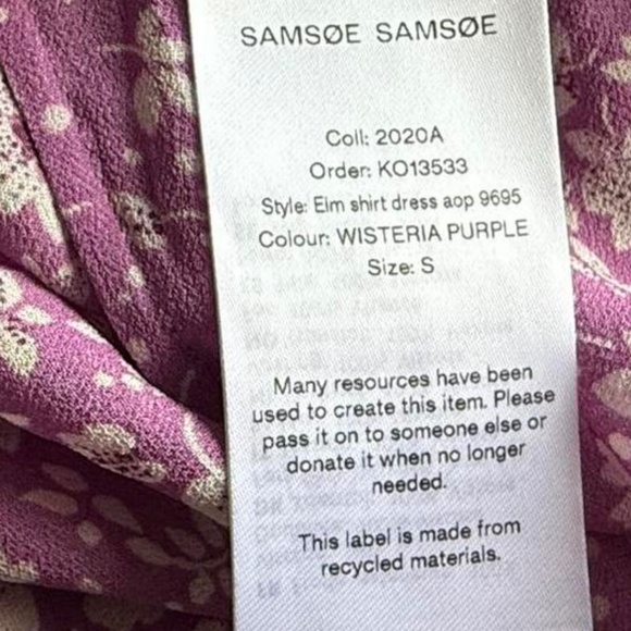 Samsoe Samsoe Elm Pintuck Pleated Chiffon Shirt Dress (size S) 185 - Picture 7 of 7